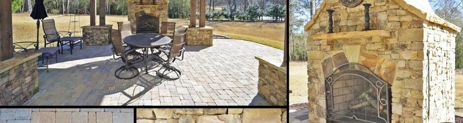 Hardscape patio and fireplace